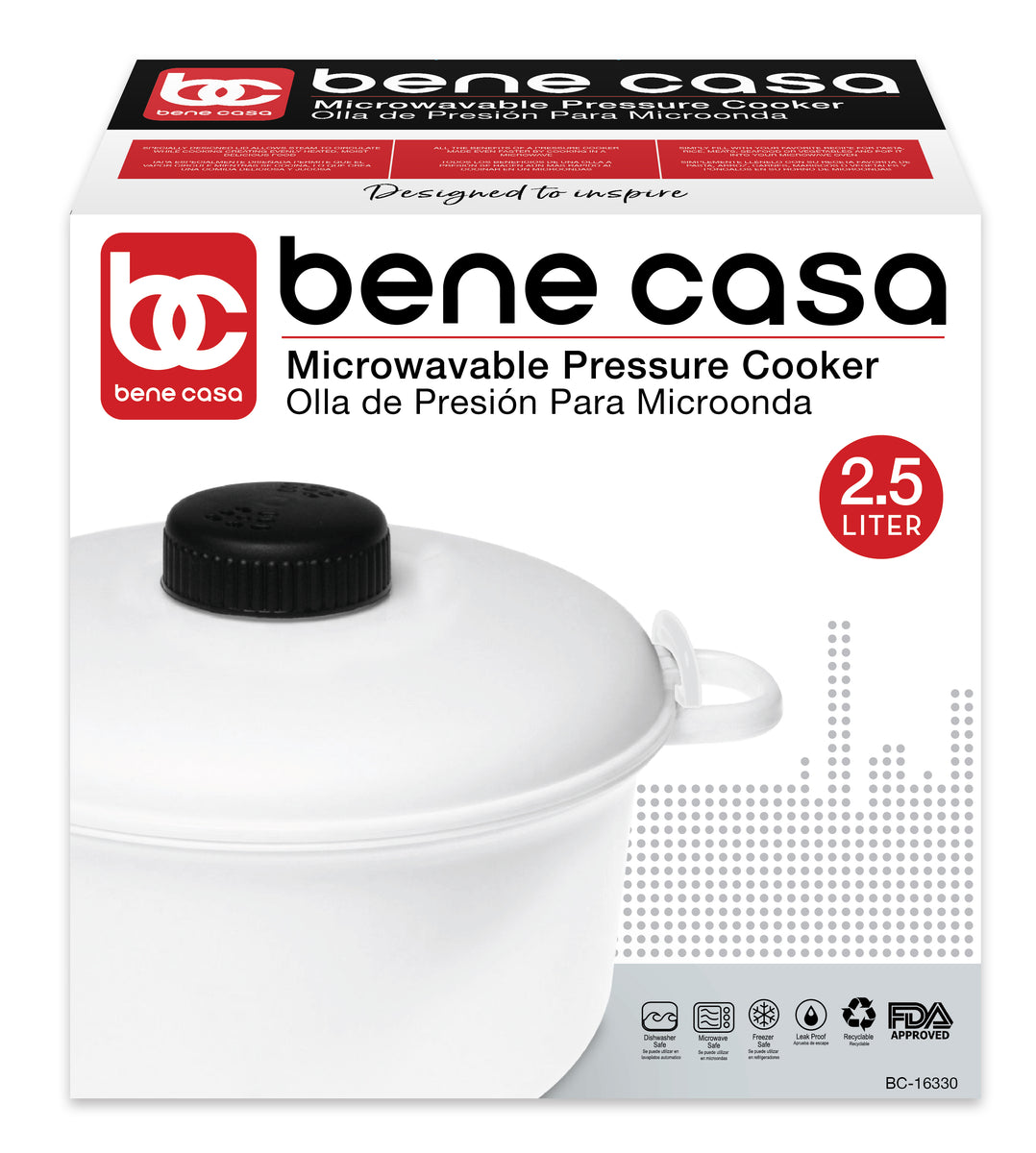 Bene Casa plastic microwave pressure cooker, easy clean, microwave saf
