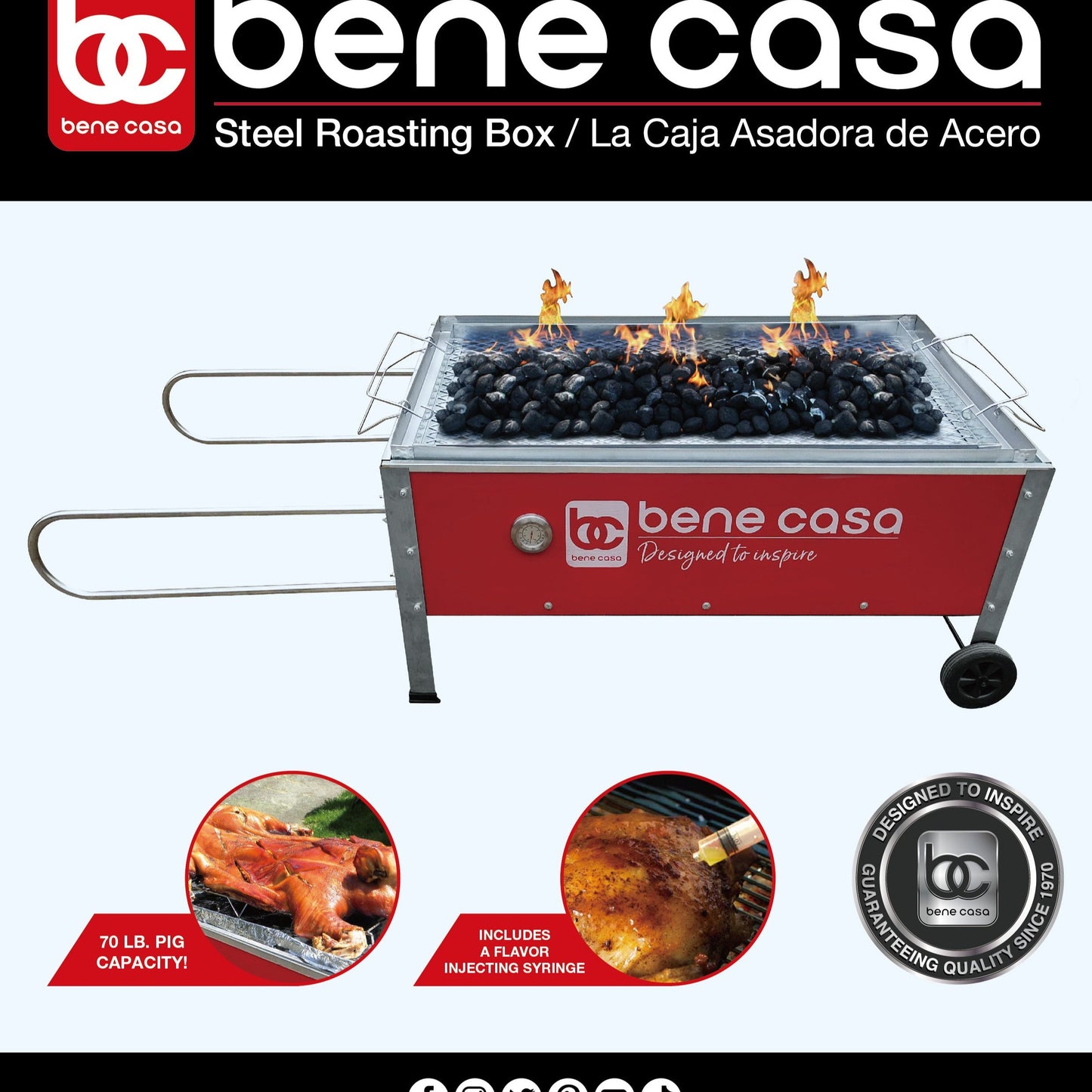 Bene Casa Red Caja Asadora Roasting Box 70lb capacity