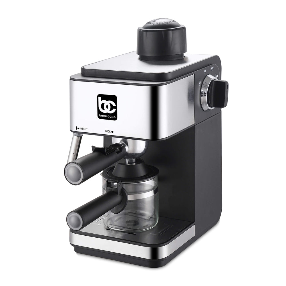 
                  
                    Bene Casa Stainless Steel 4-cup espresso maker; milk frother, cappuccino, coffee, latte maker
                  
                