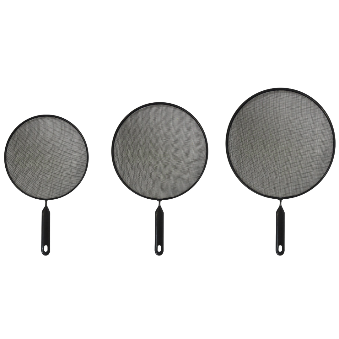 3-Pack Stainless Steel Grease Splatter Screens - 9.8", 11.5", 13" - Keep Your Stove & Kitchen Clean