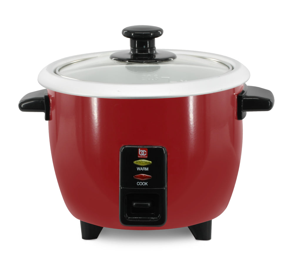 Bene Casa 3-Cup Stainless Steel Thermo Rice Cooker with Clear Lid