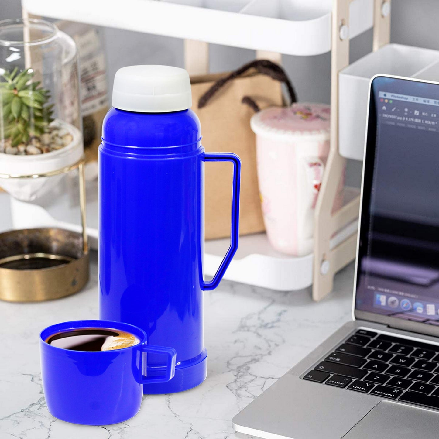 
                  
                    32oz Bene Casa Thermos with double wall vacuum insulation, 1-liter capacity thermos, blue red or green thermos keeps drinks hot or cold for hours
                  
                