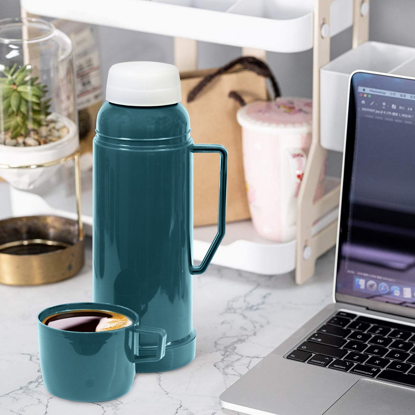 
                  
                    32oz Bene Casa Thermos with double wall vacuum insulation, 1-liter capacity thermos, blue red or green thermos keeps drinks hot or cold for hours
                  
                
