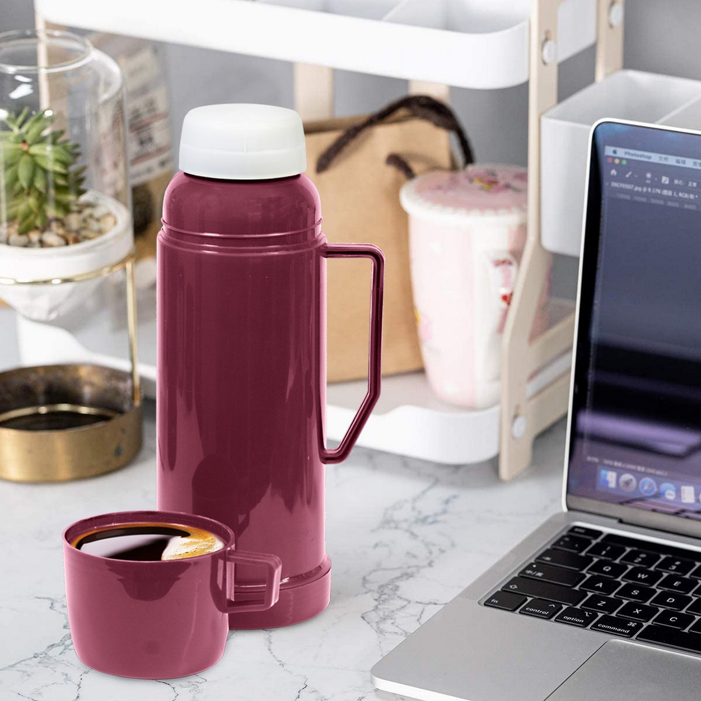 
                  
                    32oz Bene Casa Thermos with double wall vacuum insulation, 1-liter capacity thermos, blue red or green thermos keeps drinks hot or cold for hours
                  
                