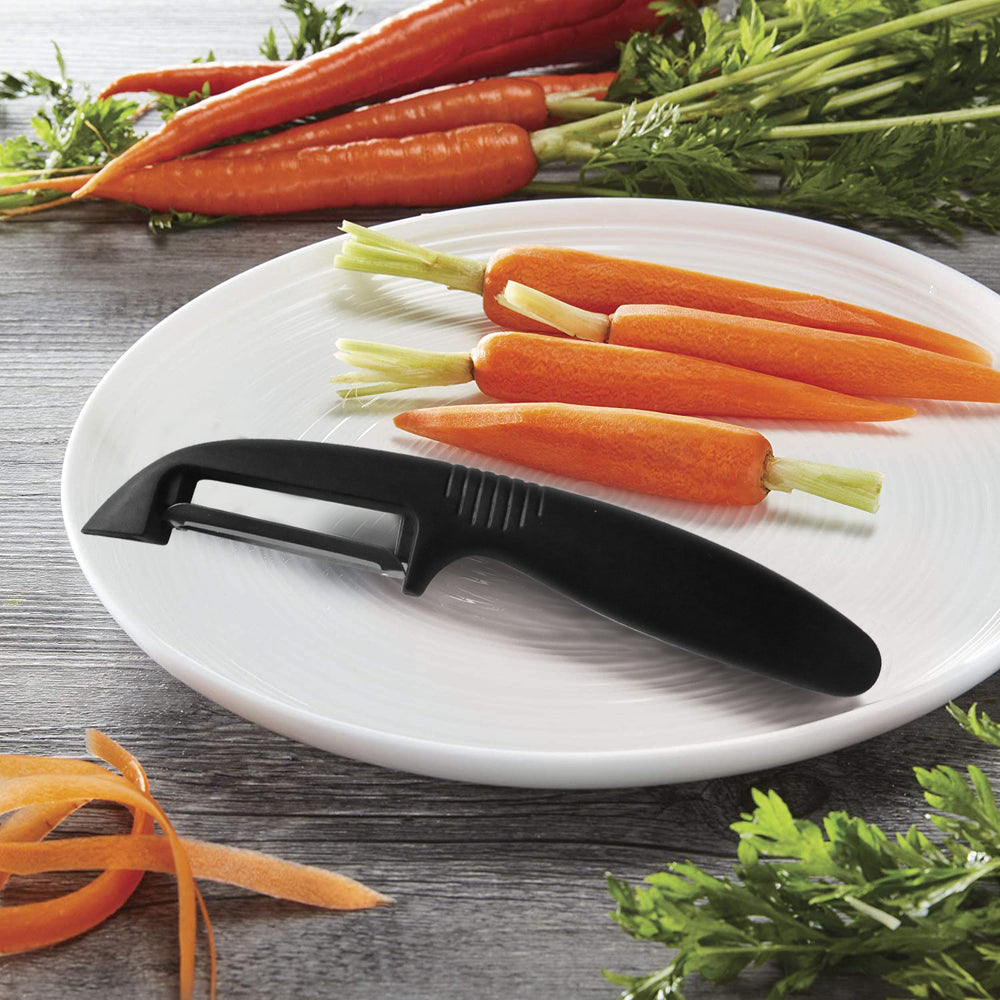 Farberware Soft Grips Stainless Steel Y Peeler in Black 