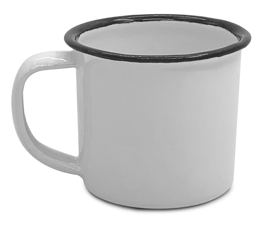Bene Casa 3oz White Mini Enamel Mug ideal for Hot Drinks and Cold Beverages