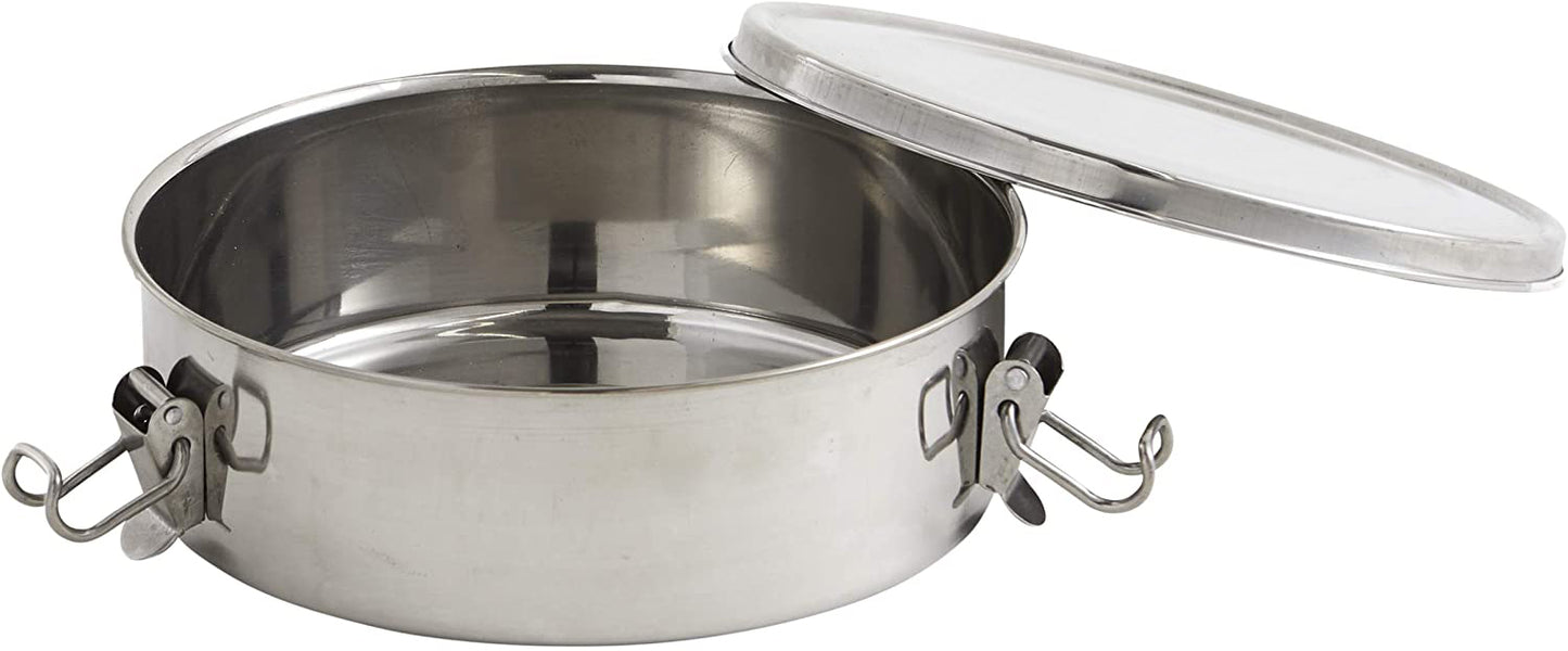 Bene Casa 10-inch stainless-steel deep-dished fry pan w/ tempered glas