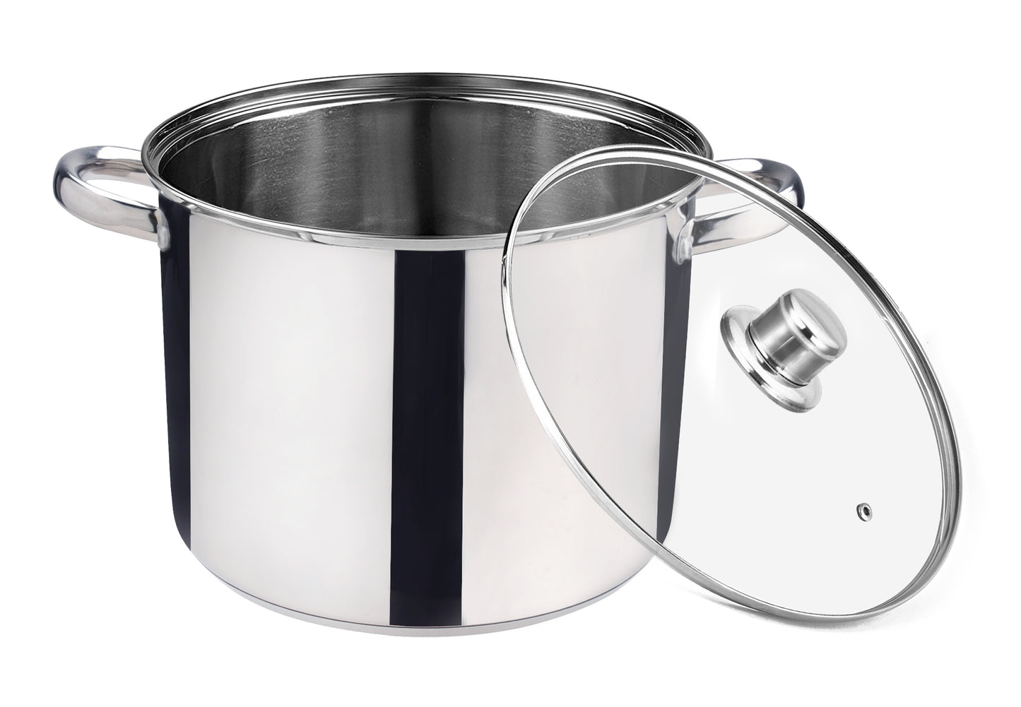 Dishwasher Safe 10.5 qt. Aluminum Nonstick Stock Pot in Black with Glass Lid