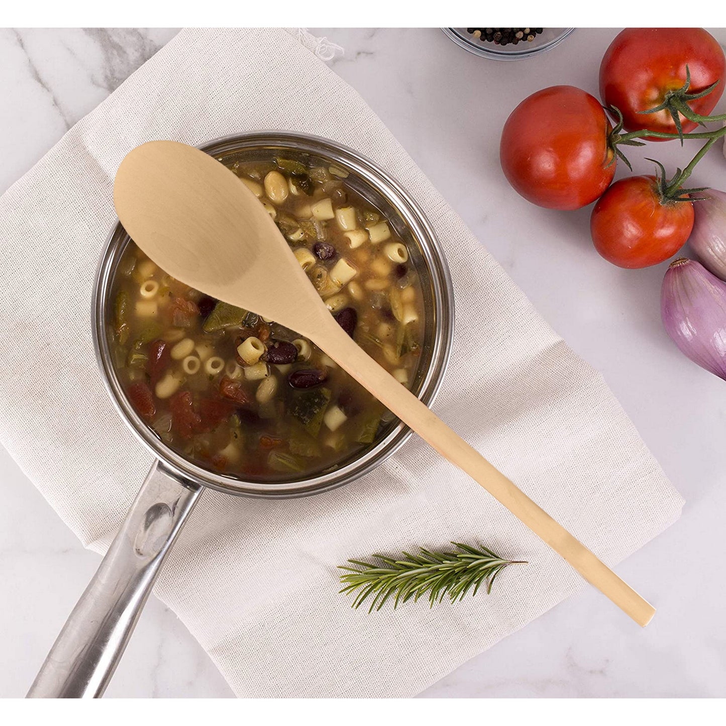 
                  
                    Bene Casa 2-piece wooden spoon set, wooden spatula and spoon, easy clean, long 14-inch spoon, non-stick coating spoon and spatula
                  
                