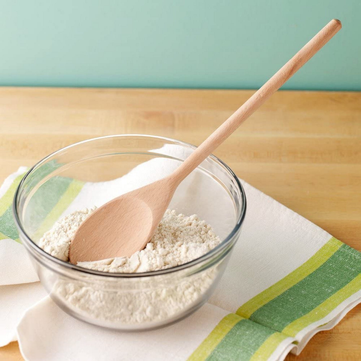 
                  
                    Bene Casa 2-piece wooden spoon set, wooden spatula and spoon, easy clean, long 14-inch spoon, non-stick coating spoon and spatula
                  
                