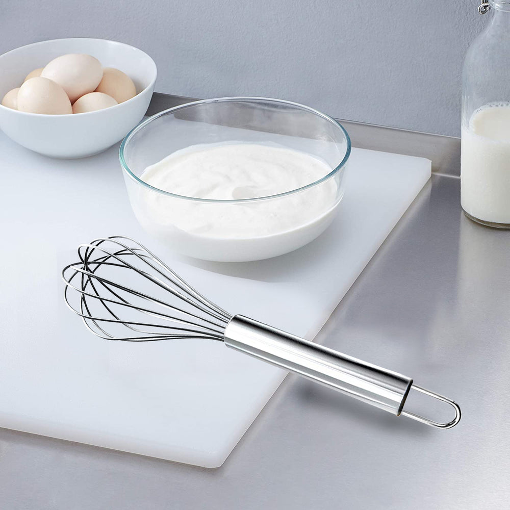 Bene Casa Stainless Steel Whisk w/ thick handle for Cooking, Stirring, Whisking
