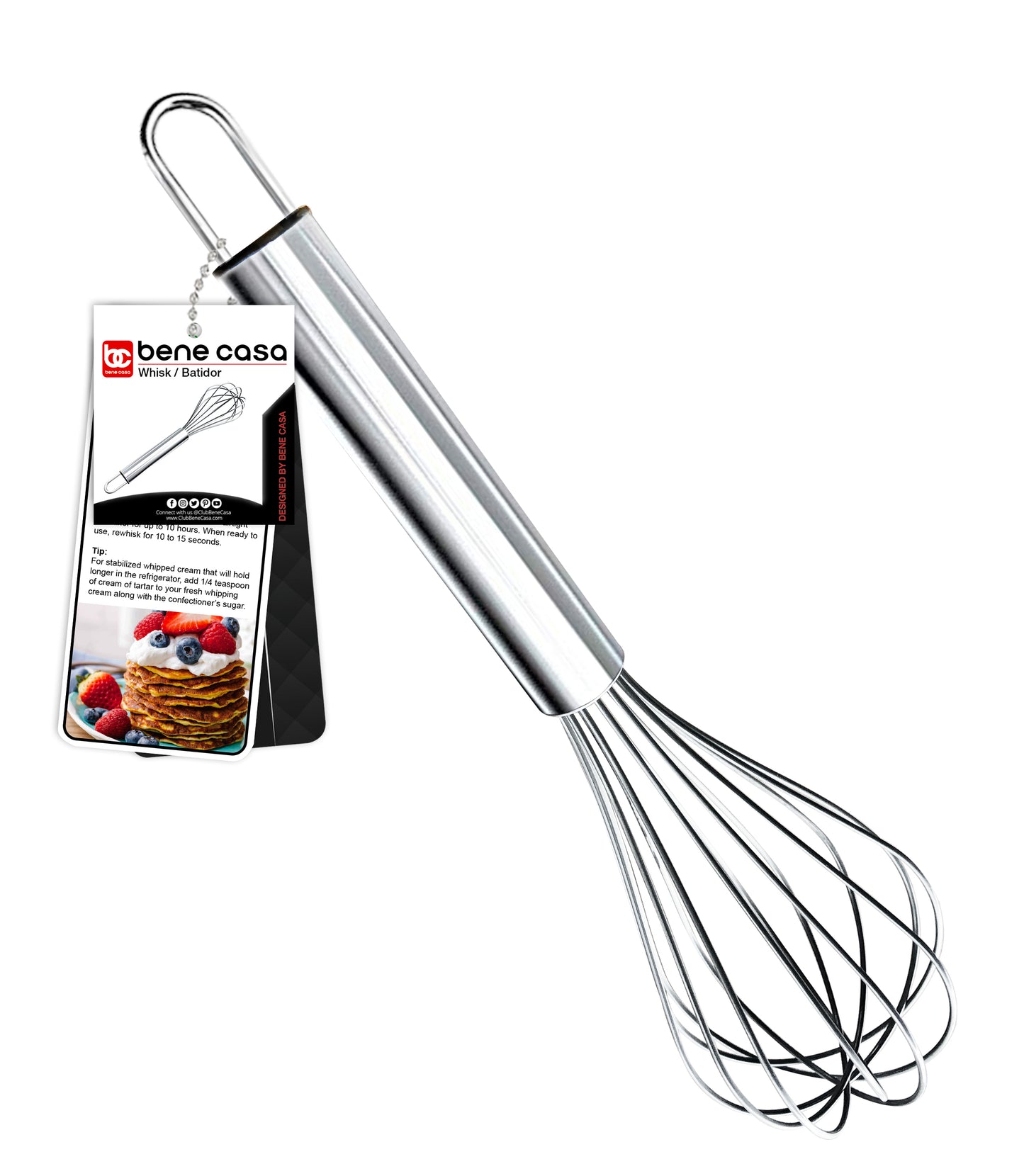 
                  
                    Bene Casa Stainless Steel Whisk with thick handle for Cooking, Blending, Whisking, Beating, Stirring
                  
                