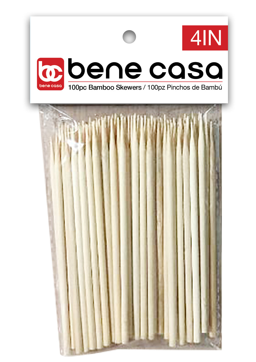 Bene Casa Bamboo BBQ Grill Skewers, 4-Inches Long, Set of 100