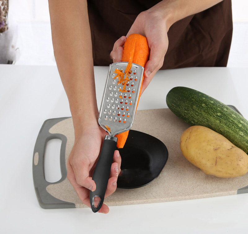 
                  
                    Bene Casa Stainless Steel Grater with Black handle, Dishwasher Safe
                  
                