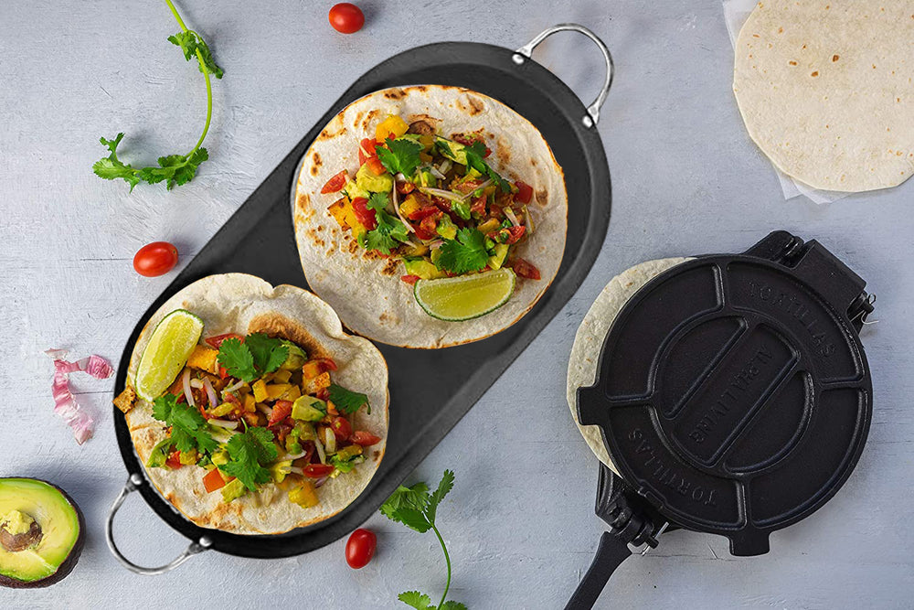 Crepe Pans, Aluminum Oval Comal Griddle For Making Tortillas