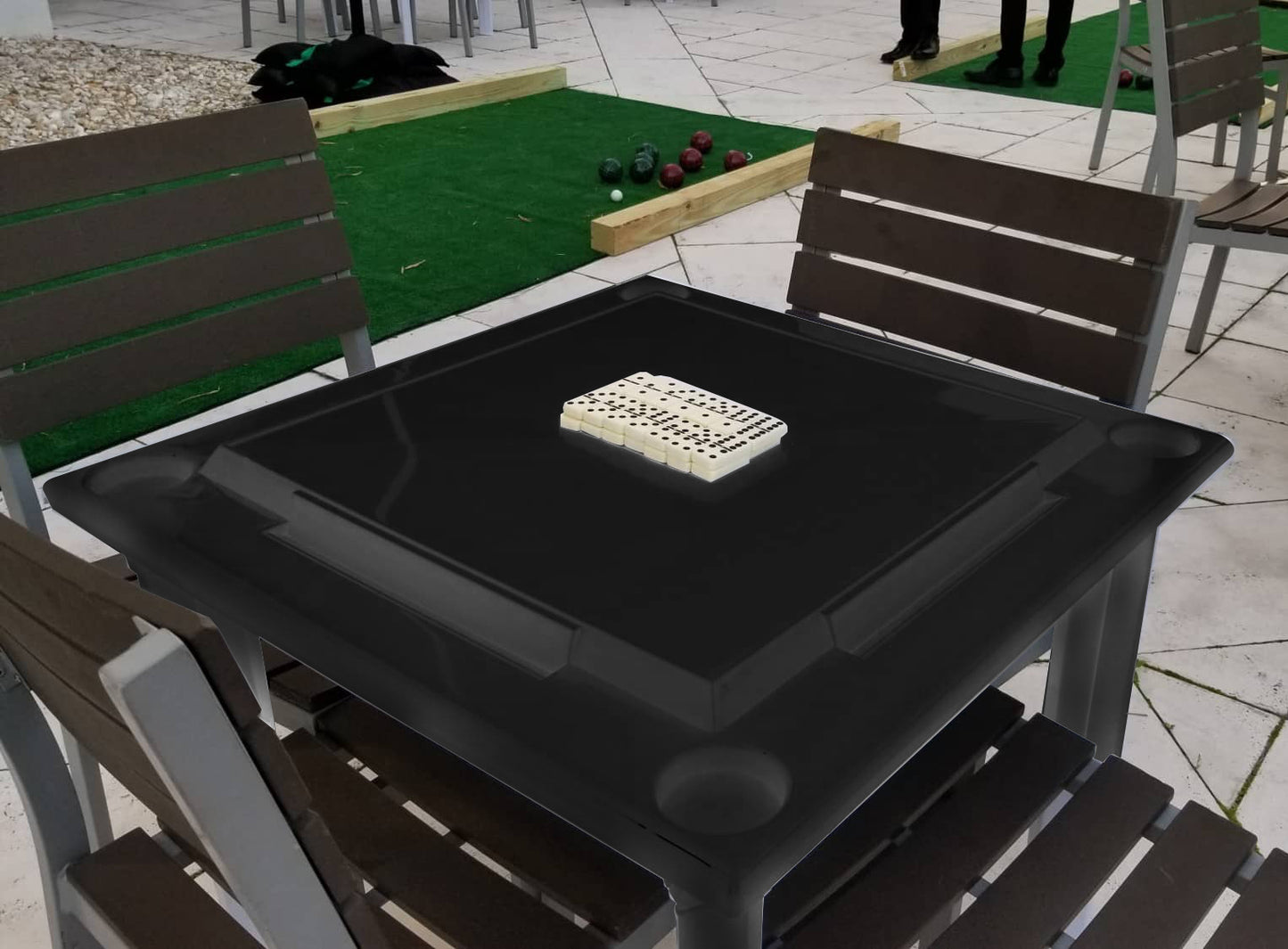 Plastic outdoor table clearance with removable legs