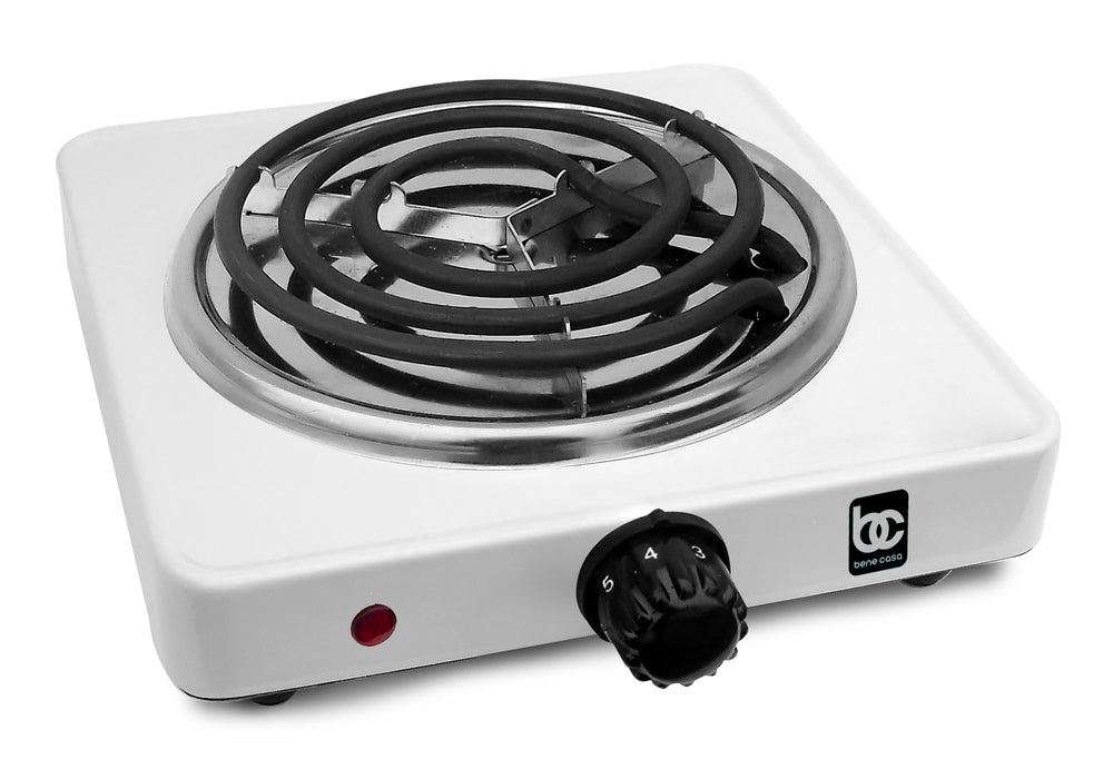 Bene Casa double electric burner, double burner coils, stainless steel