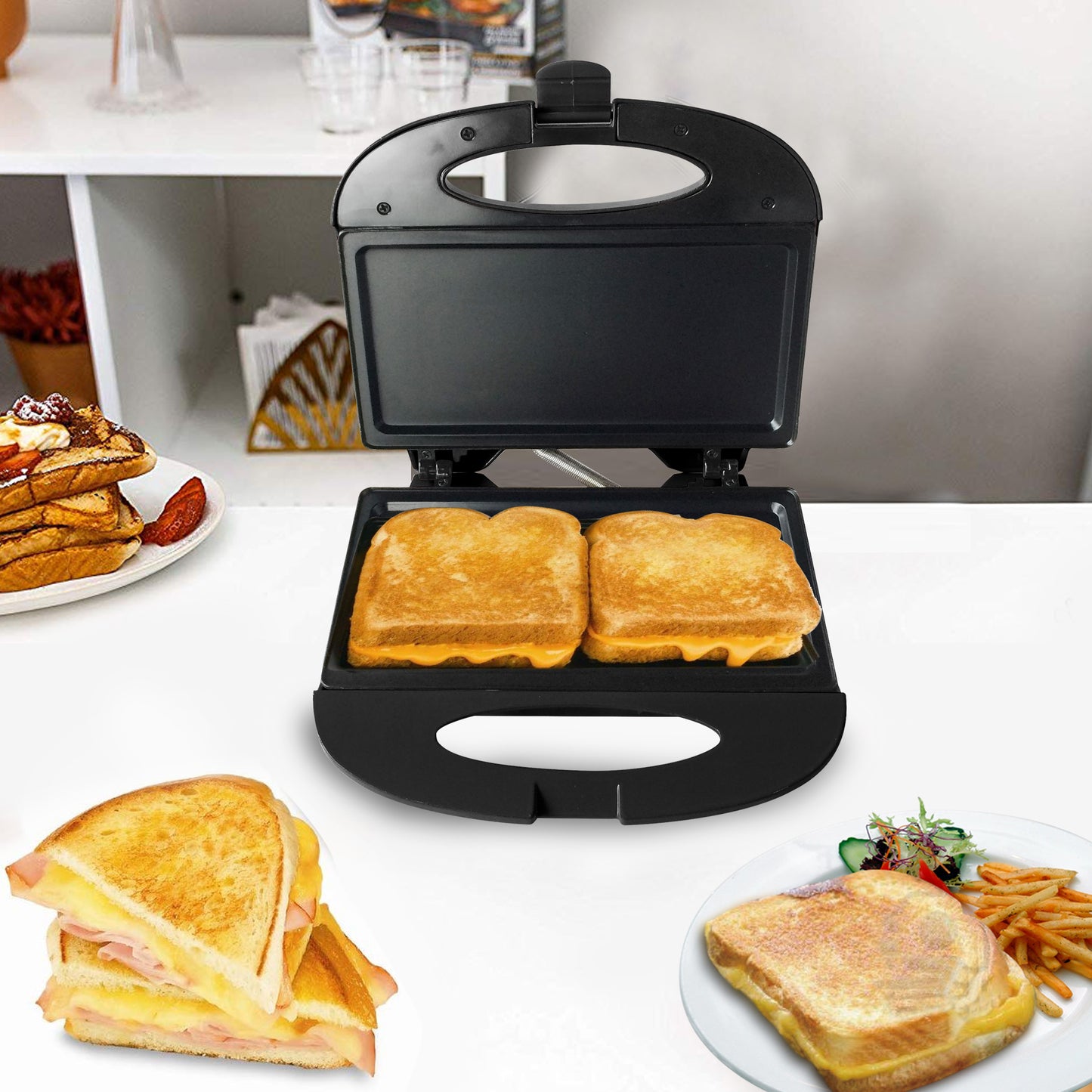 
                  
                    Bene Casa flat grill sandwich maker, cool touch, non-stick, compact, flat grid
                  
                