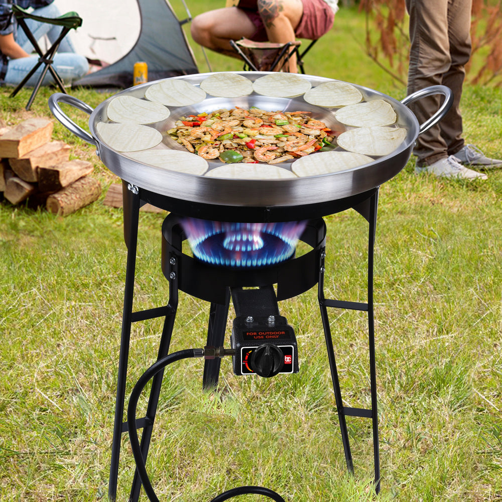 Bene Casa Cast-Iron Propane Burner With Stand Comal Set (Party Size)