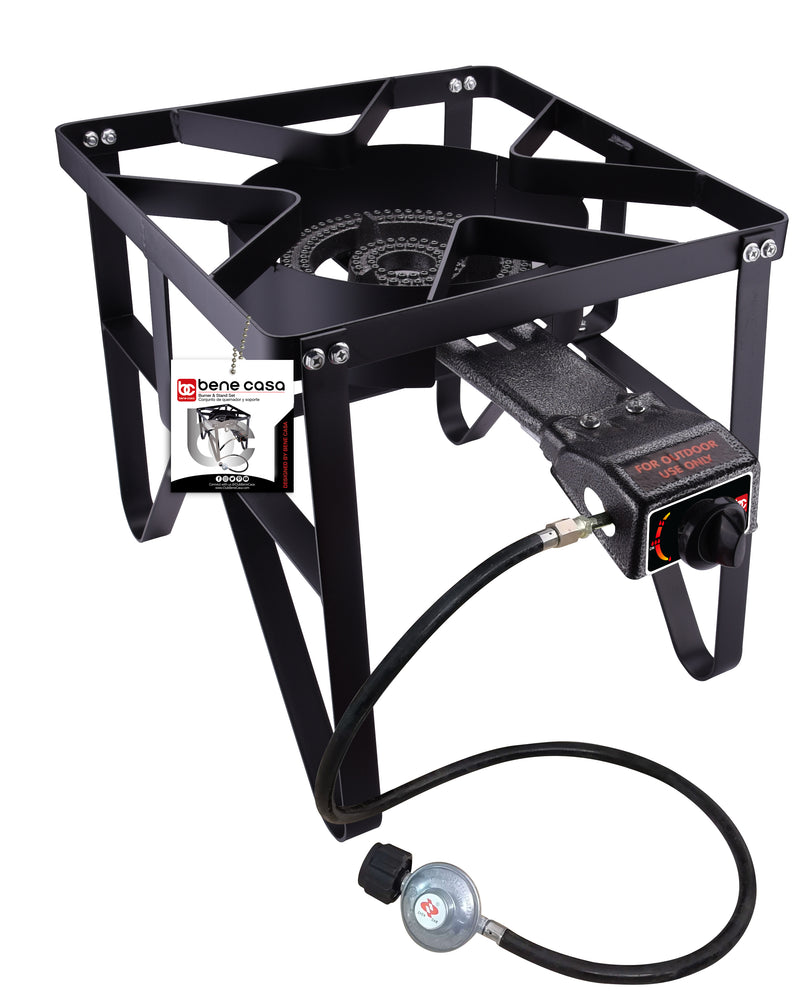 
                  
                    Bene Casa Single Square Burner & Stand; 30,000 BTU Portable Outdoor Stove
                  
                