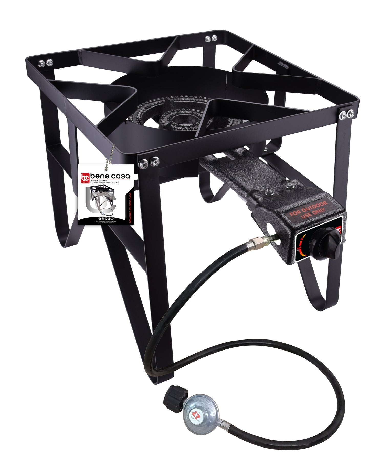 
                  
                    Bene Casa Single Square Burner & Stand; 30,000 BTU Portable Outdoor Stove
                  
                