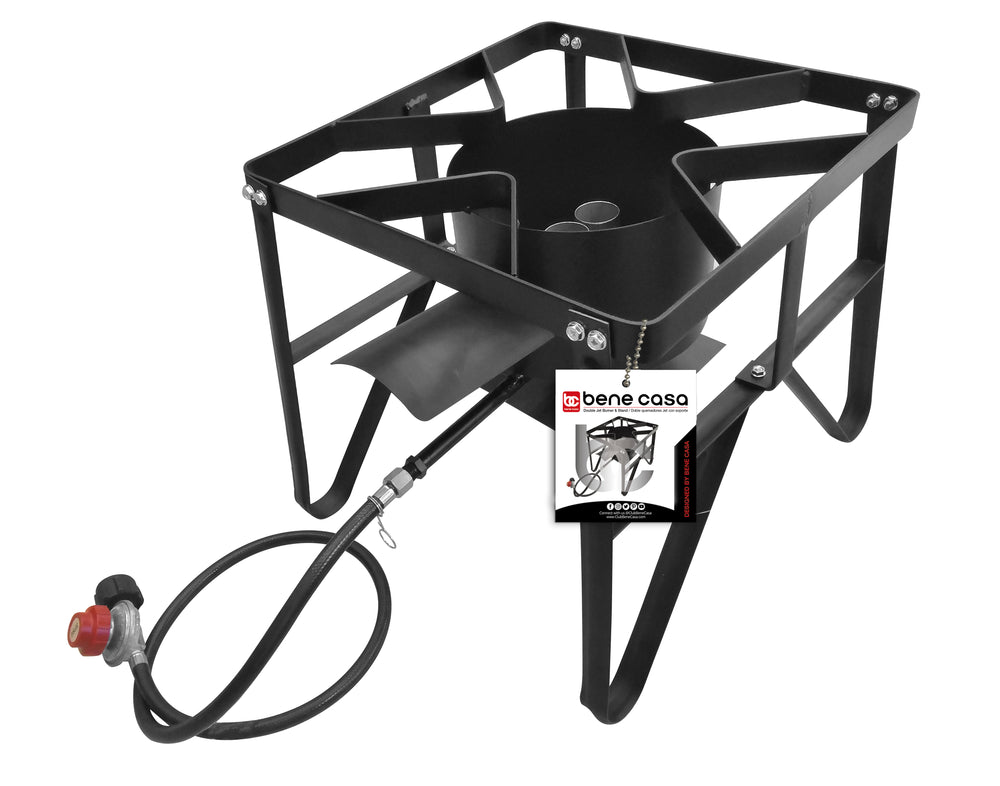 Bene Casa Double Jet Burner and Stand Set, High Pressure