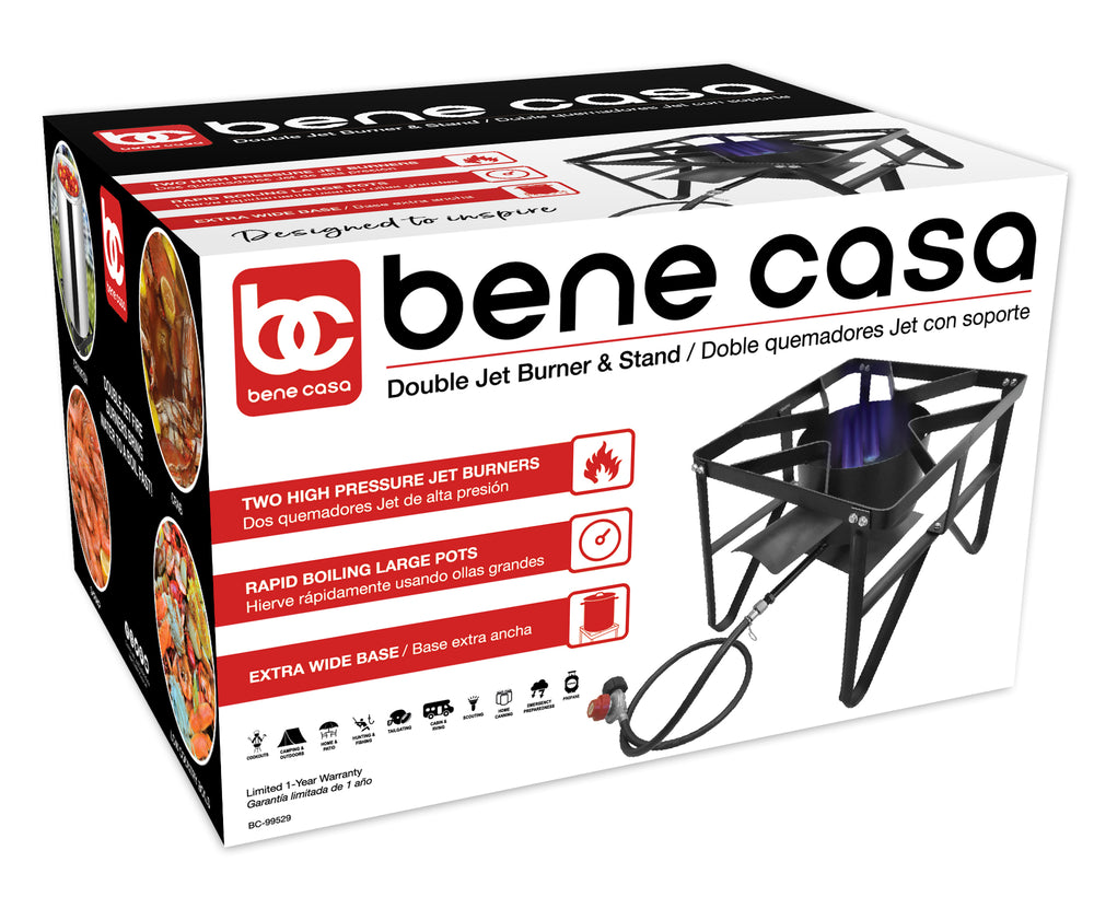 
                  
                    Bene Casa Double Jet Burner and Stand Set, High Pressure
                  
                