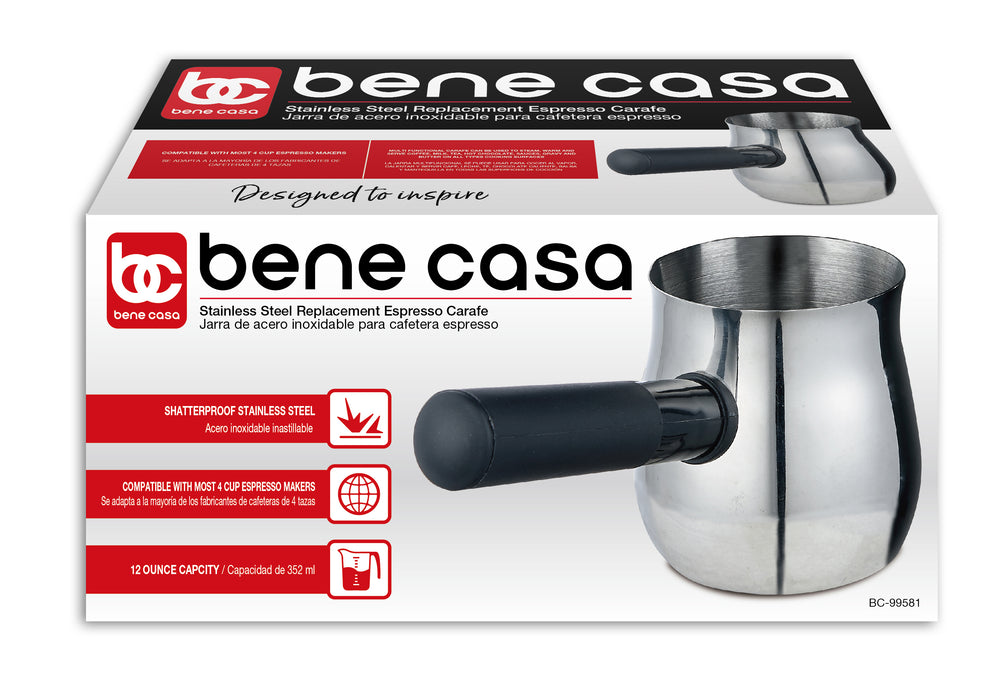 Bene Casa 1 cup aluminum, stovetop, espresso maker w/ side pour spout