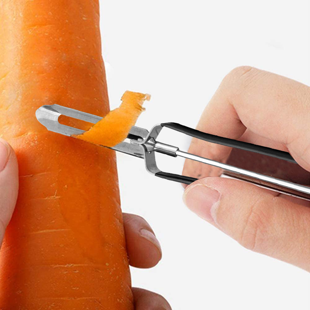 
                  
                    Bene Casa Stainless Steel Vegetable Peeler, Ergonomic Handle for Safety and Control, Dishwasher Safe
                  
                