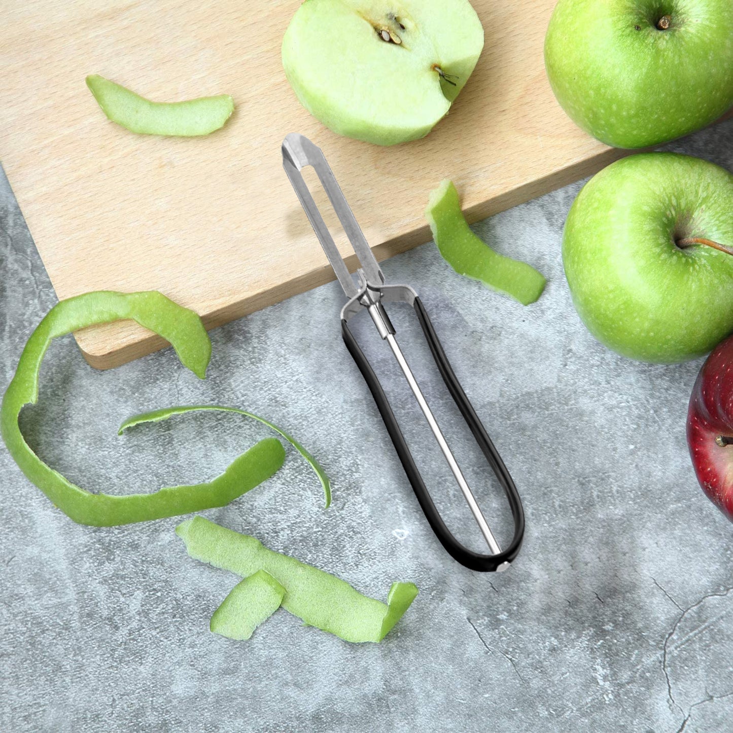 
                  
                    Bene Casa Stainless Steel Vegetable Peeler, Ergonomic Handle for Safety and Control, Dishwasher Safe
                  
                