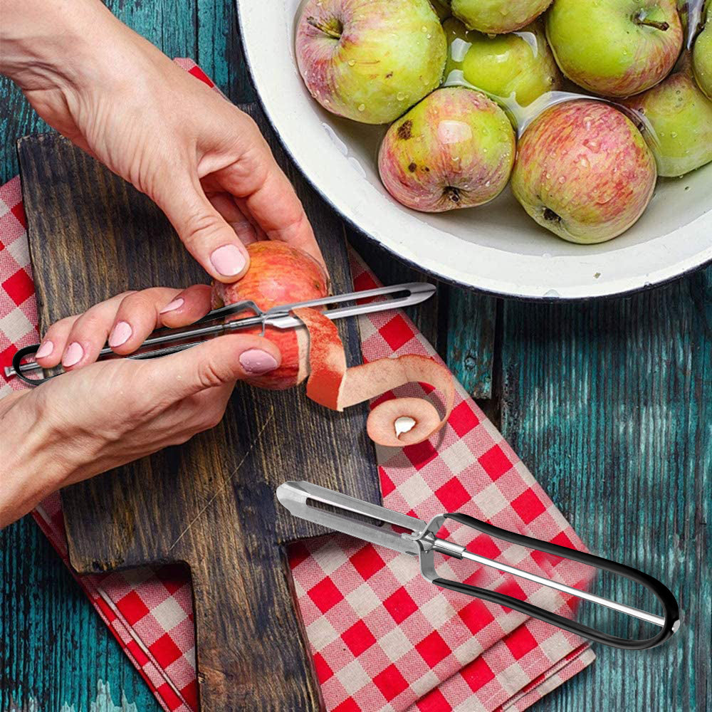 
                  
                    Bene Casa Stainless Steel Vegetable Peeler, Ergonomic Handle for Safety and Control, Dishwasher Safe
                  
                