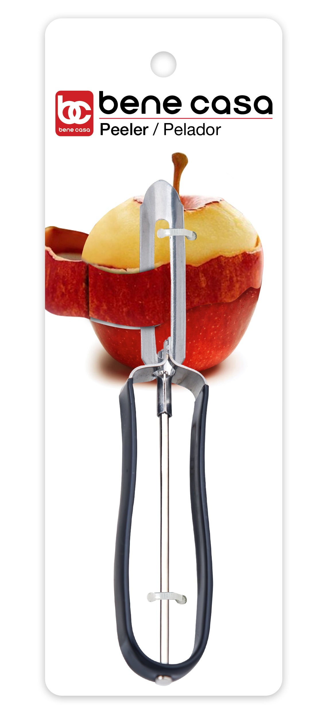 
                  
                    Bene Casa Stainless Steel Vegetable Peeler, Ergonomic Handle for Safety and Control, Dishwasher Safe
                  
                