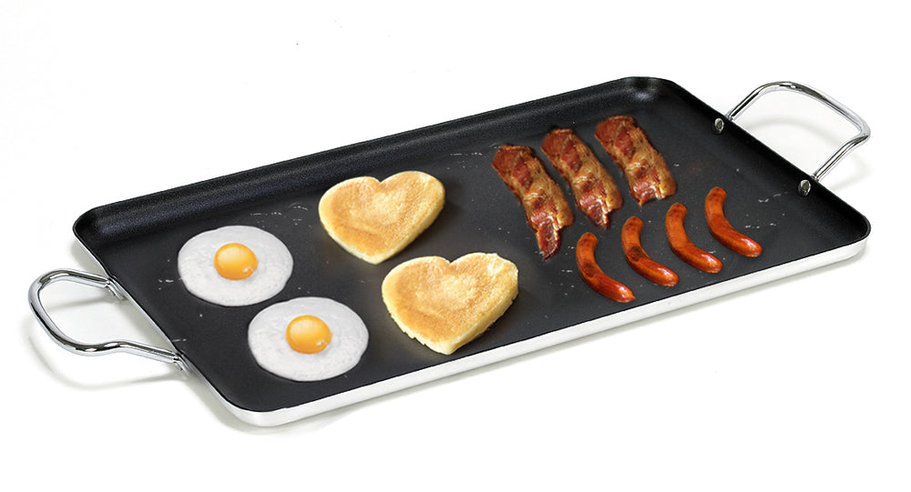 Bene Casa Non-Stick Aluminum Griddle with Handles, 19x11.5