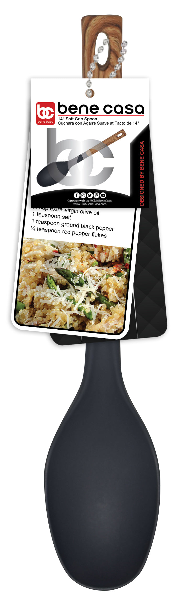 
                  
                    Bene Casa Black Spoon with Wood Like Handle, Heat Resistant
                  
                