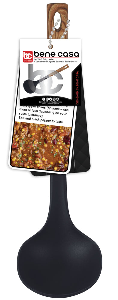 
                  
                    Bene Casa Black Ladle with Wood Like Handle, Heat Resistant
                  
                