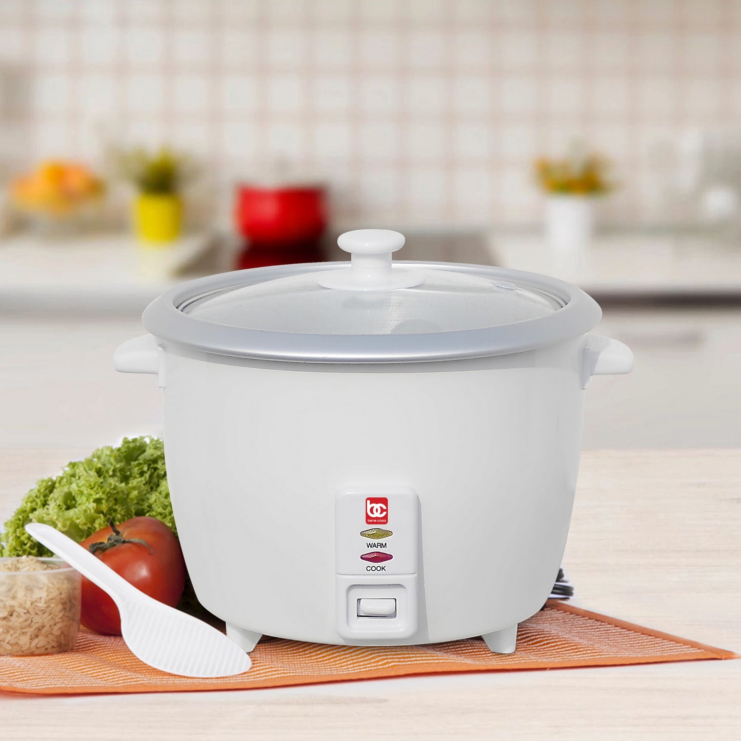 
                  
                    6 Cup Bene Casa Rice Cooker with glass lid, dishwasher safe rice cooker with auto cut off, steamer rice maker with keep warm facility
                  
                