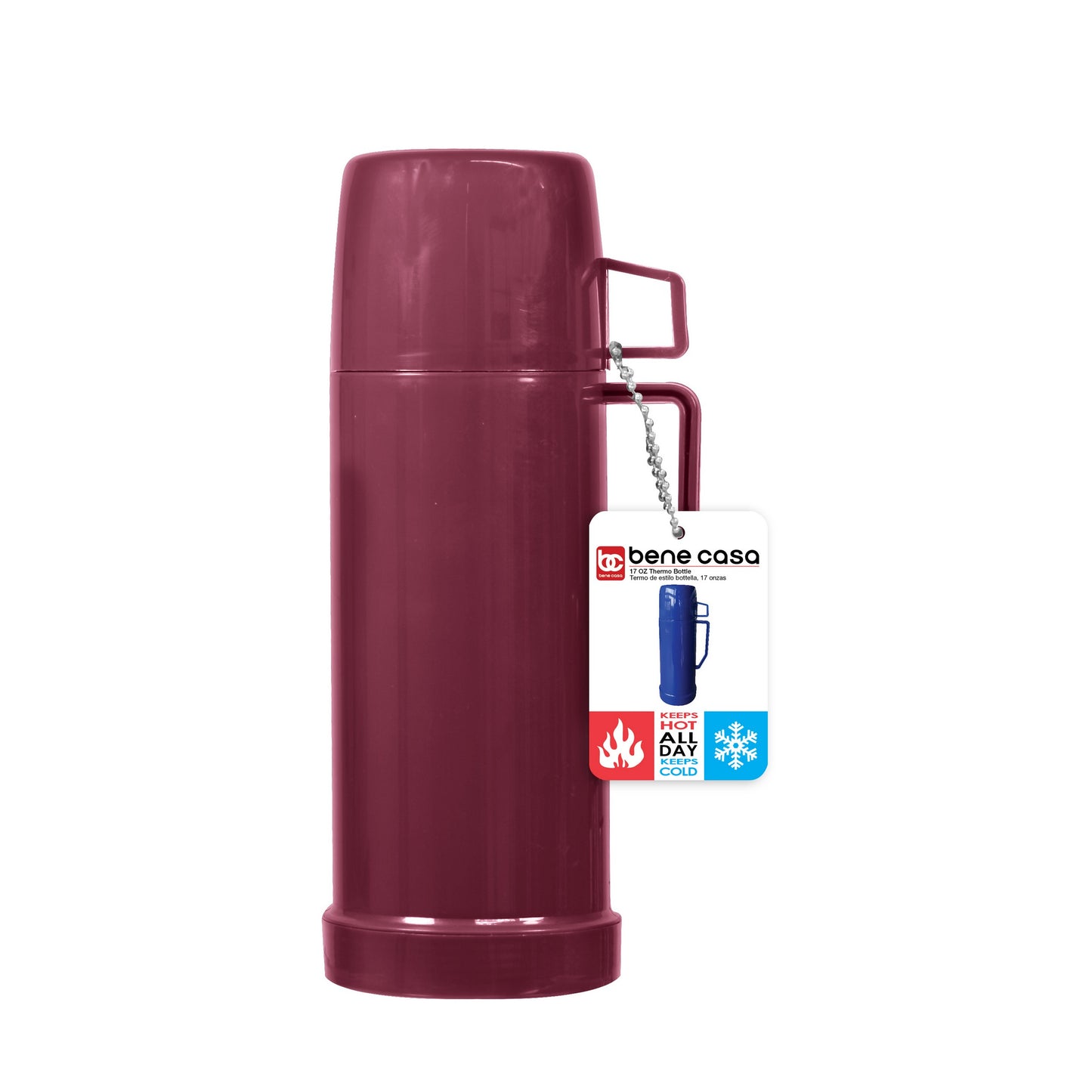 
                  
                    16oz Bene Casa Thermos with double wall vacuum insulation, 0.5-liter capacity thermos, blue red or green thermos keeps drinks hot or cold for hours
                  
                