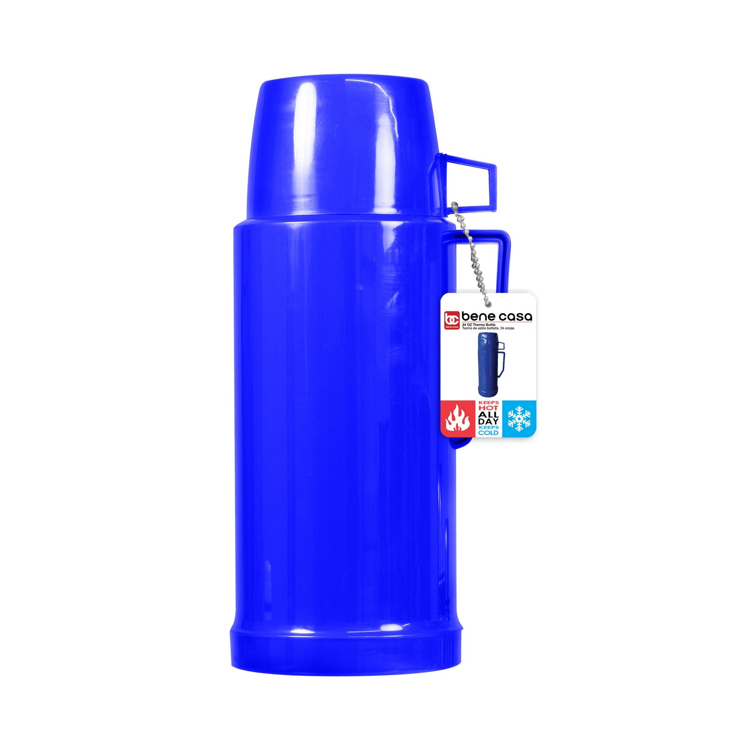 
                  
                    32oz Bene Casa Thermos with double wall vacuum insulation, 1-liter capacity thermos, blue red or green thermos keeps drinks hot or cold for hours
                  
                