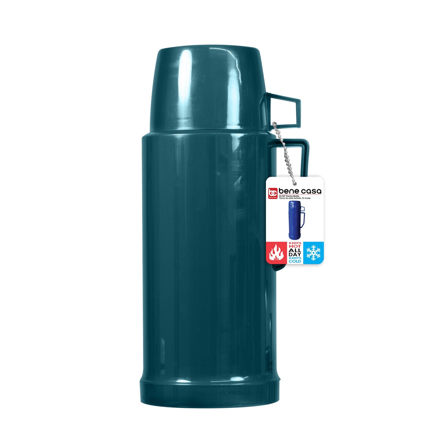 
                  
                    32oz Bene Casa Thermos with double wall vacuum insulation, 1-liter capacity thermos, blue red or green thermos keeps drinks hot or cold for hours
                  
                