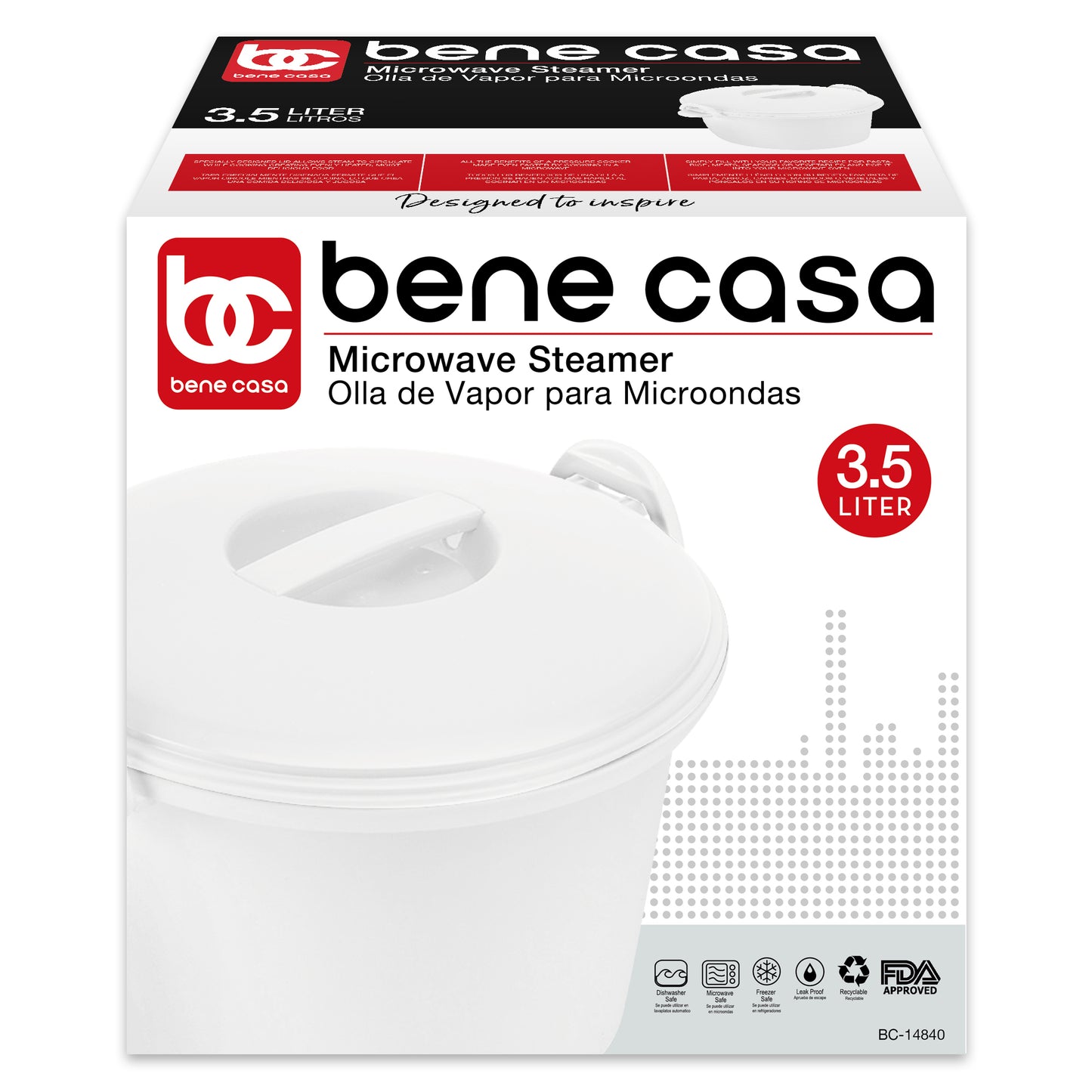 Bene Casa microwave steamer, automatic draining, microwave pasta & ric