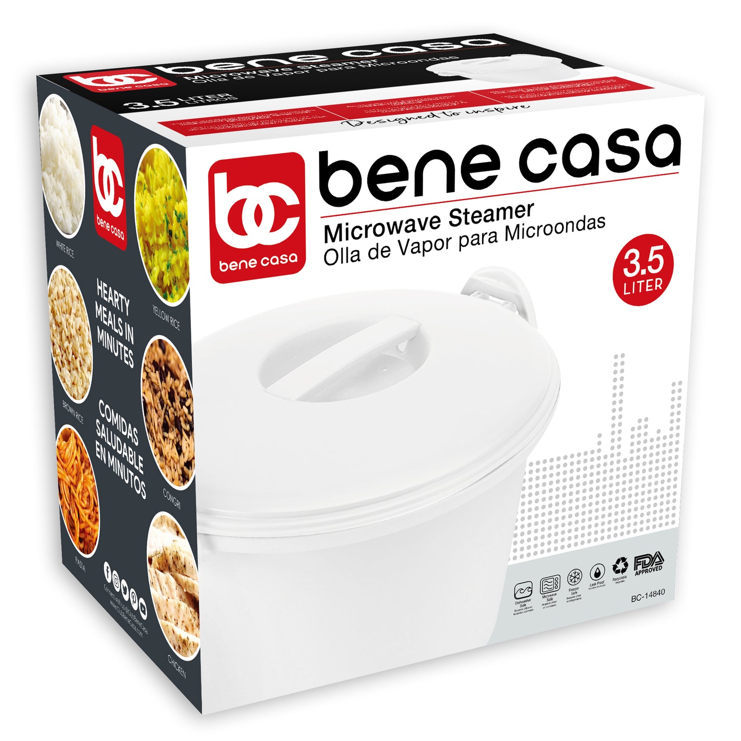 Bene Casa Aluminum Stock Pot with Steamer Rack and Lid