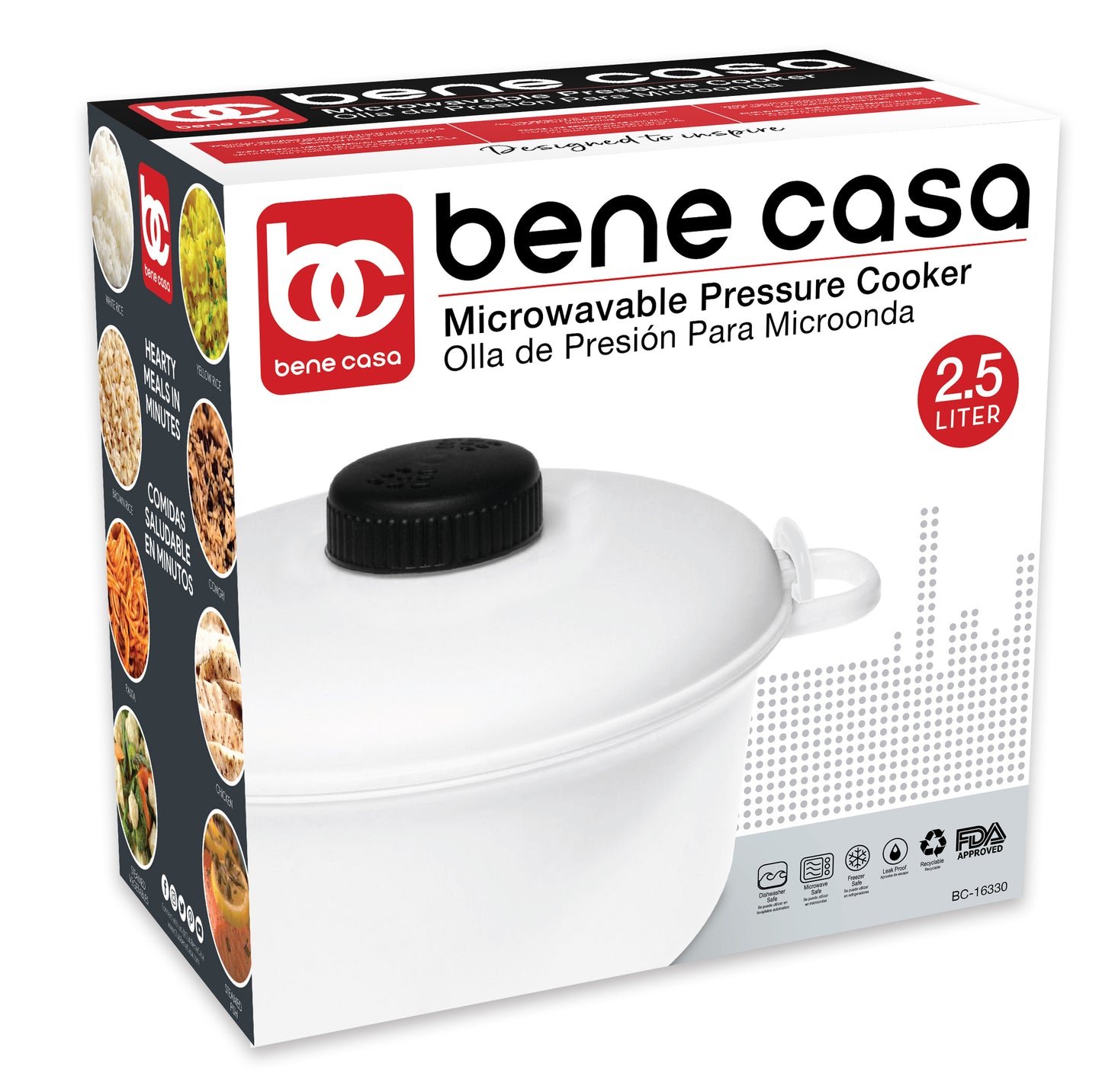 Bene Casa - Aluminum Pressure Cooker (4 Quart) - Includes Pressure Alarm  and a Sure-locking Lid System - Dishwasher Safe