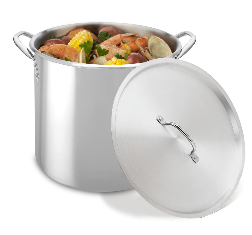 Bene Casa 60Qt Stainless Steel Boiling Pot with Strainer Basket and Li