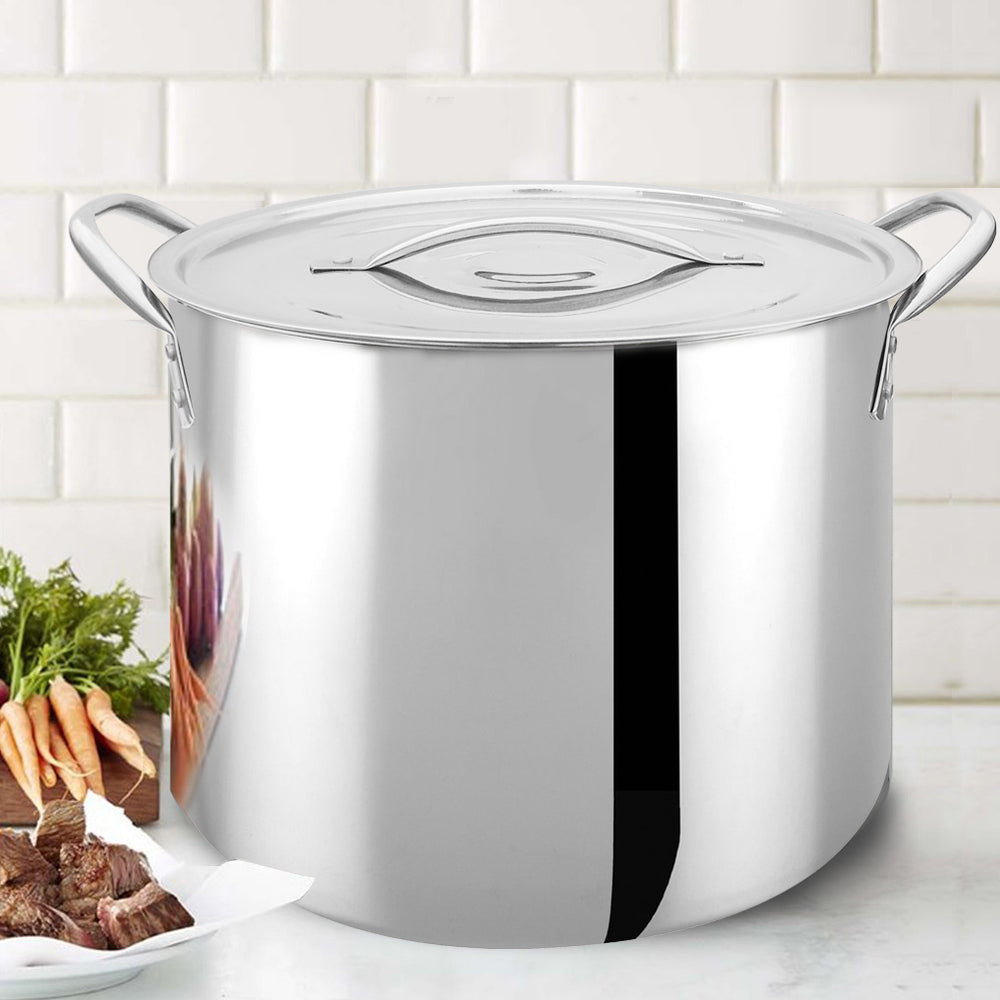 
                  
                    Bene Casa Stainless-Steel Stock Pot with lid, high capacity stock pot, reinforced bottom stainless-steel stock pot
                  
                
