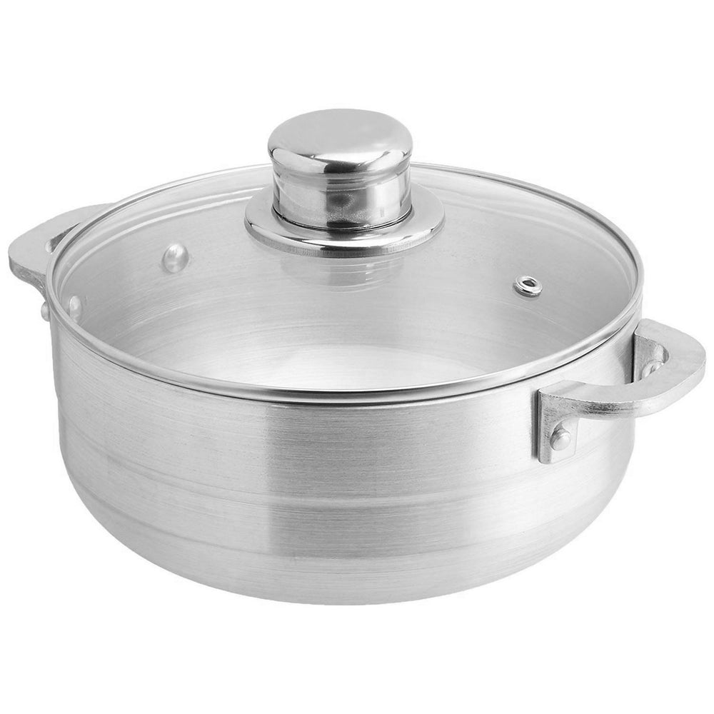 Bene Casa Stainless-Steel Stock Pot w/ lid, 8-quart capacity, reinforced  bottom