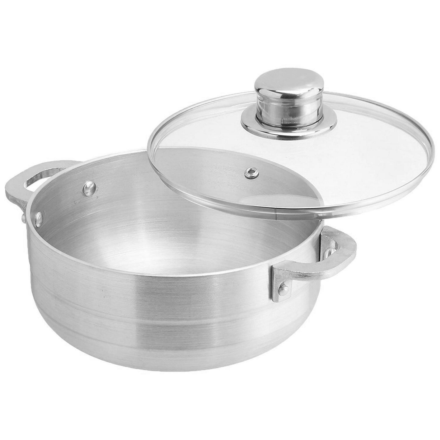 Bene Casa Aluminum Stock Pot with Steamer Rack and Lid