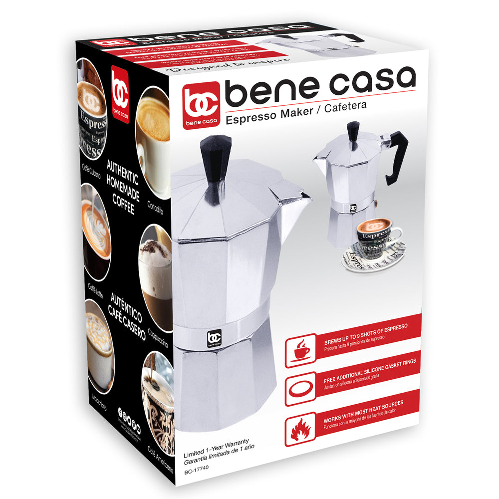 
                  
                    Bene Casa 1 cup aluminum, stovetop, espresso maker w/ side pour spout
                  
                