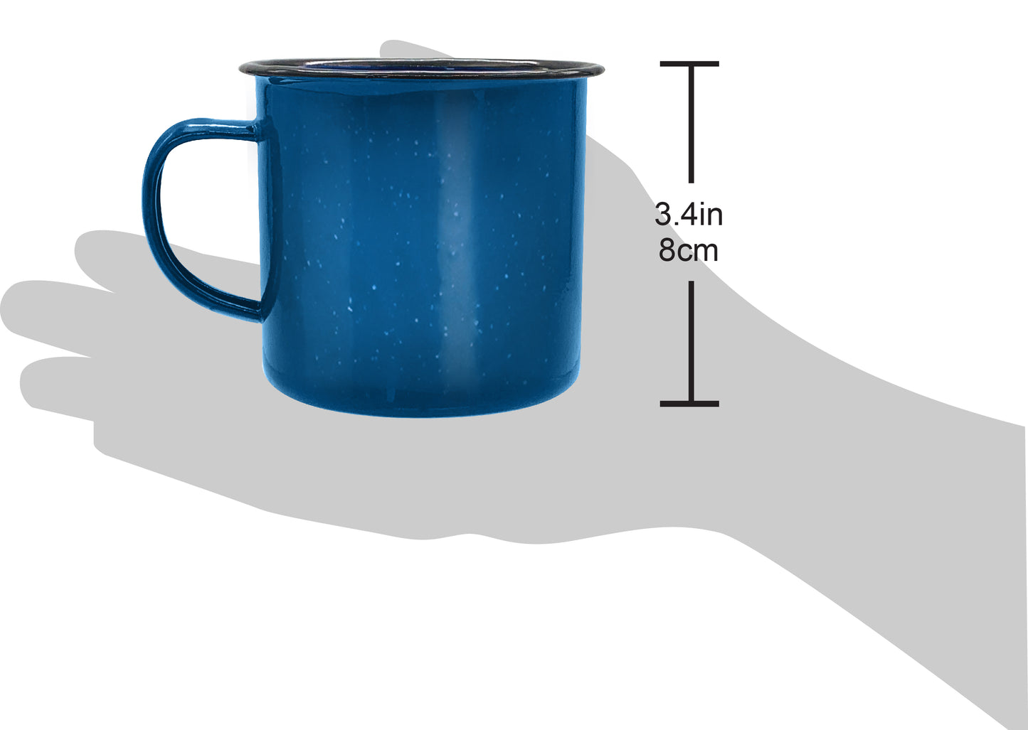 
                  
                    Bene Casa 12oz/0,36-liter royal blue mug, enamel mug, black trimmed mug, steel mug with blue enamel coating, dishwasher safe mug
                  
                