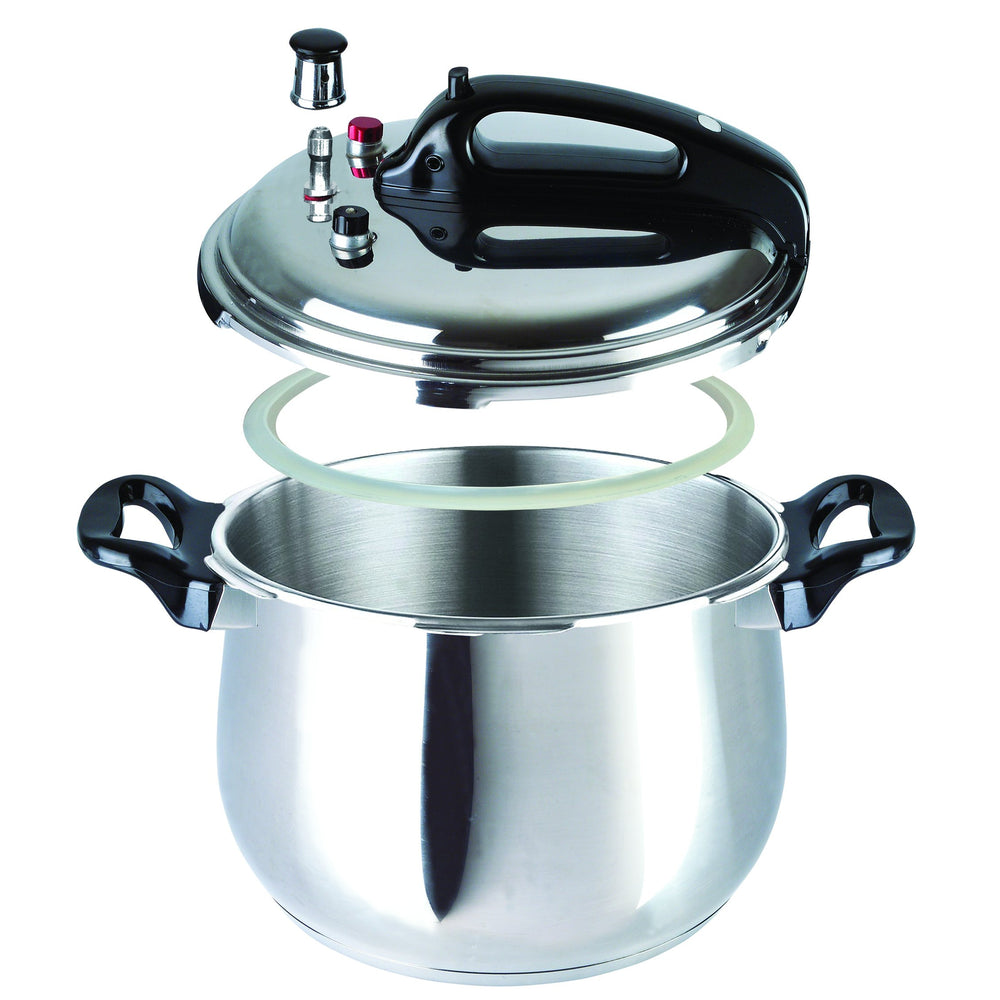 Bene Casa Stainless-Steel Stock Pot w/ lid, 8-quart capacity, reinforced  bottom