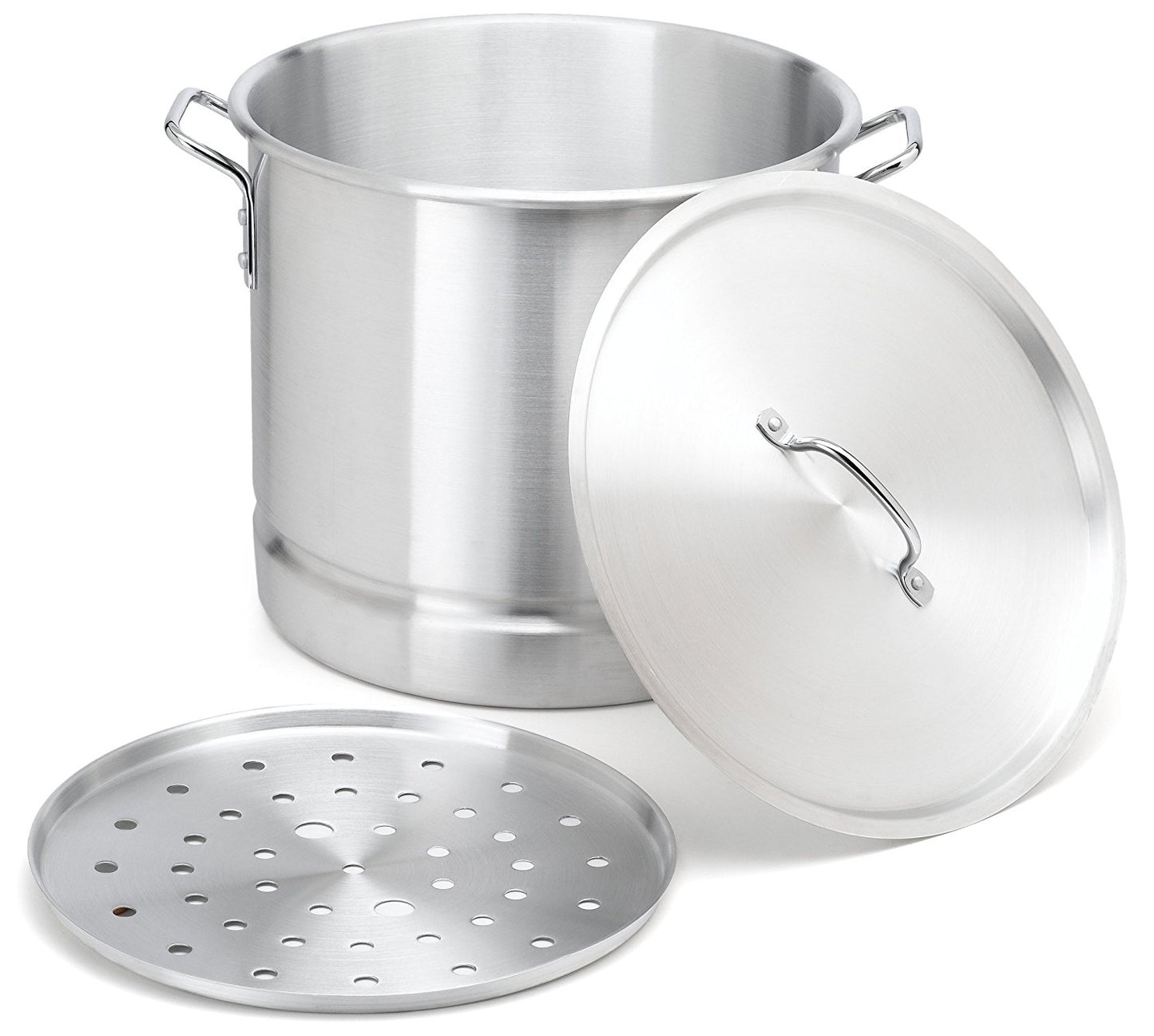Bene Casa 60Qt Stainless Steel Boiling Pot with Strainer Basket and Li